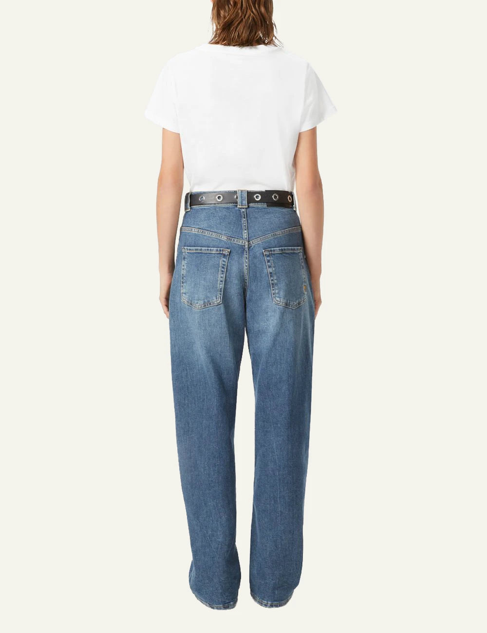 Pinko Basico t-shirt white cotton jersey small logo back view