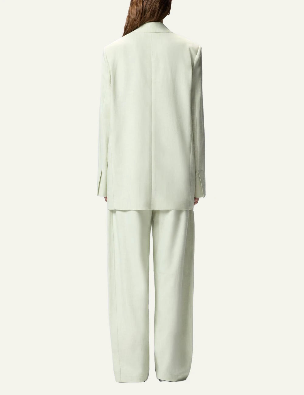 Pinko blazer light green linen effect two buttons back view
