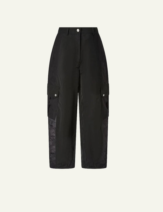 Pinko Romey cargo trousers black technical fabric front view