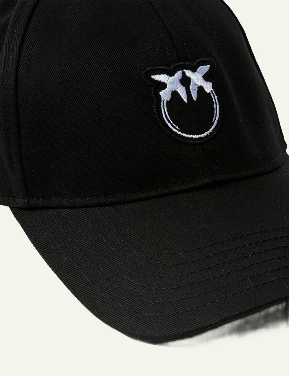 Pinko Break Dance baseball cap black with Love Birds logo front detail view