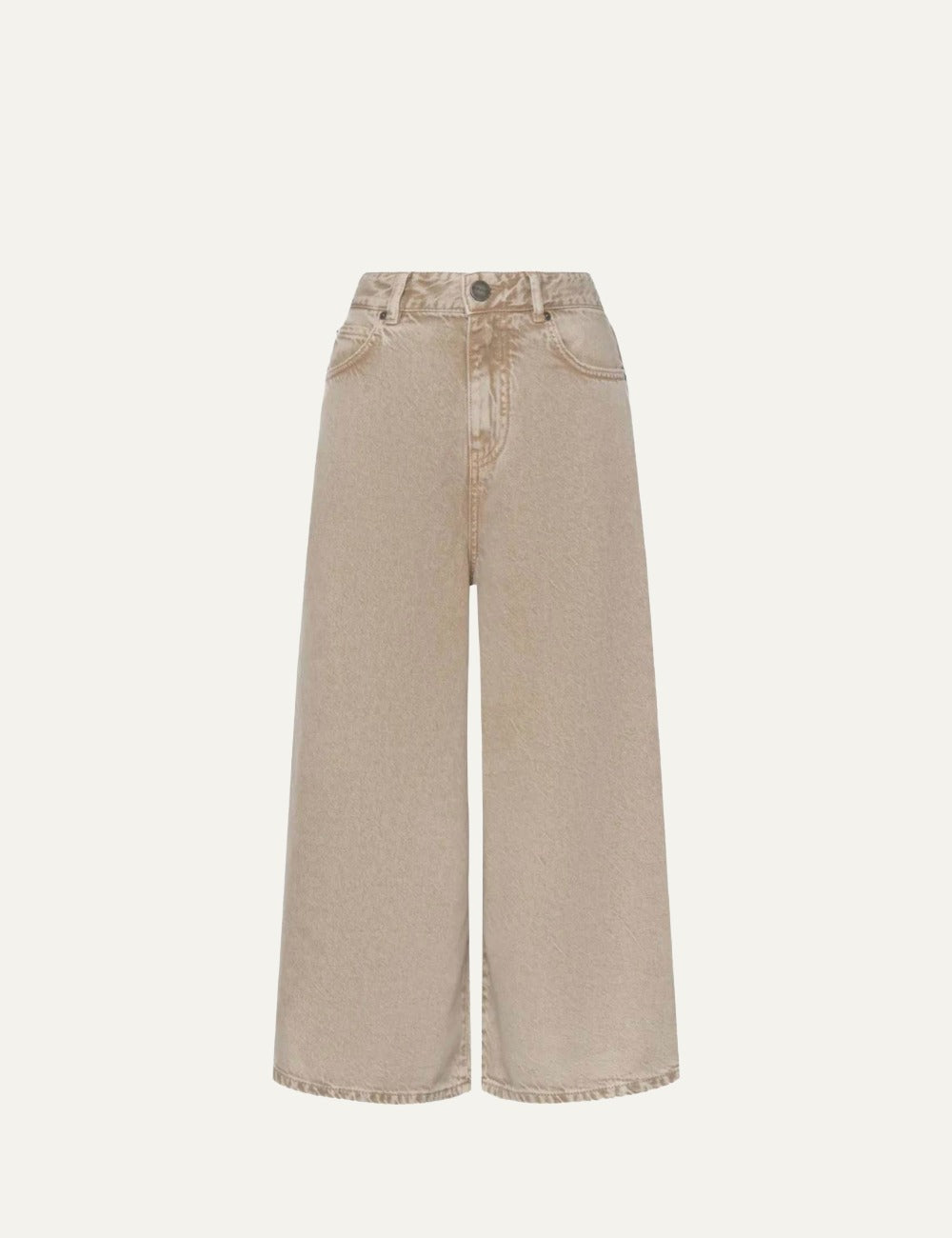 Pinko Burkina denim bermuda wide leg blue front view