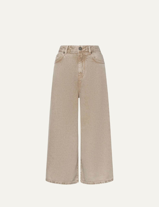 Pinko Burkina denim bermuda wide leg blue front view