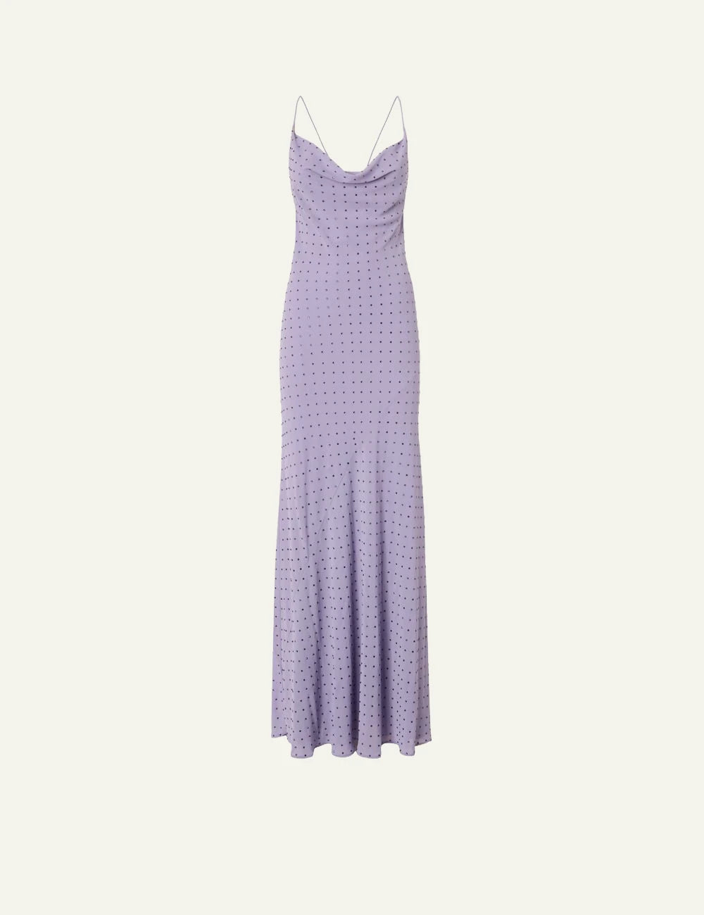 Pinko Farro maxi slip dress lilac with rhinestones front view