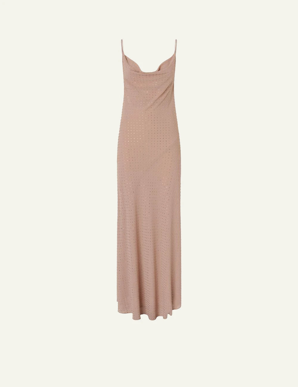 Pinko Farro maxi slip dress nude with rhinestones front view
