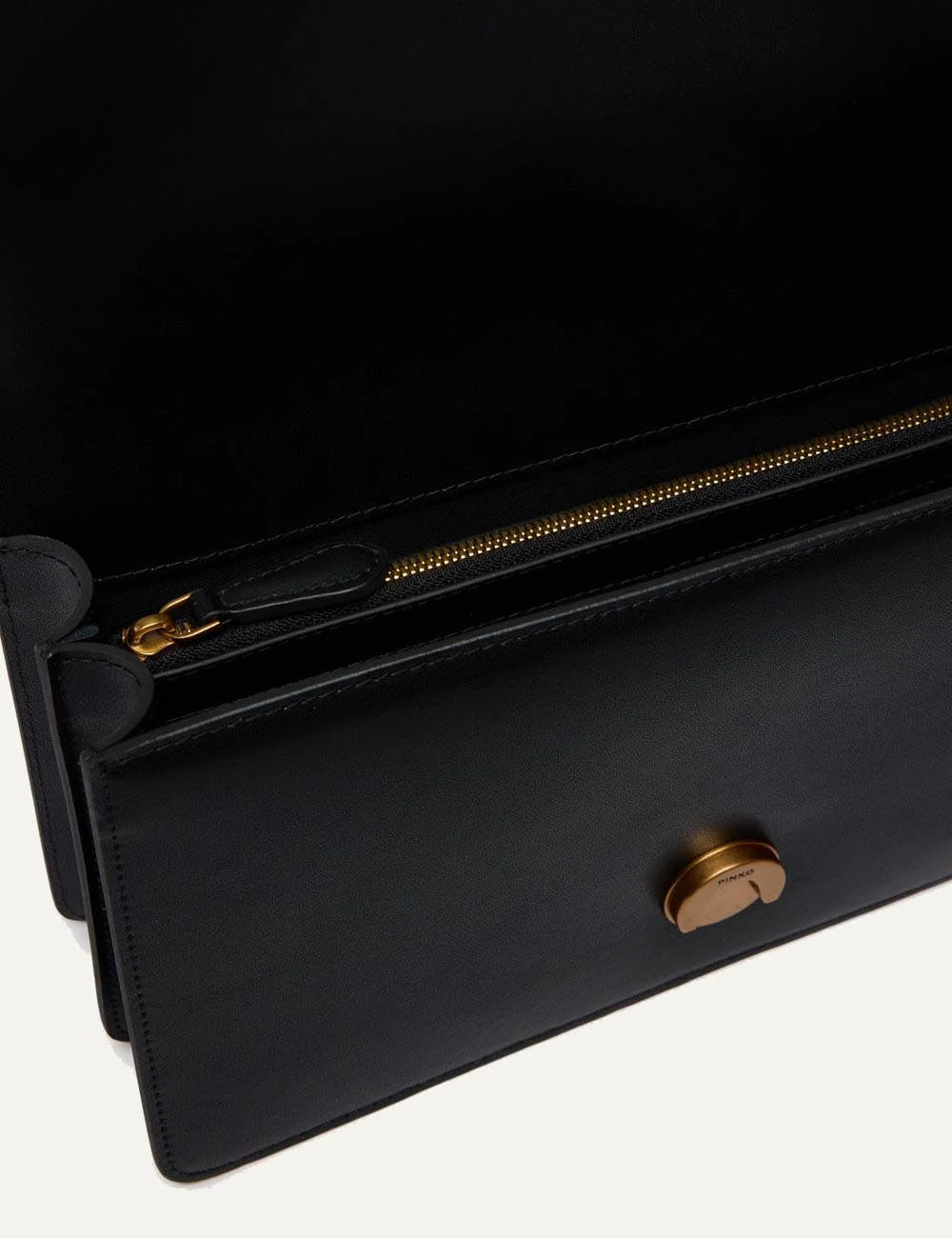 Pinko Love Birds bag black leather medium crossbody top view