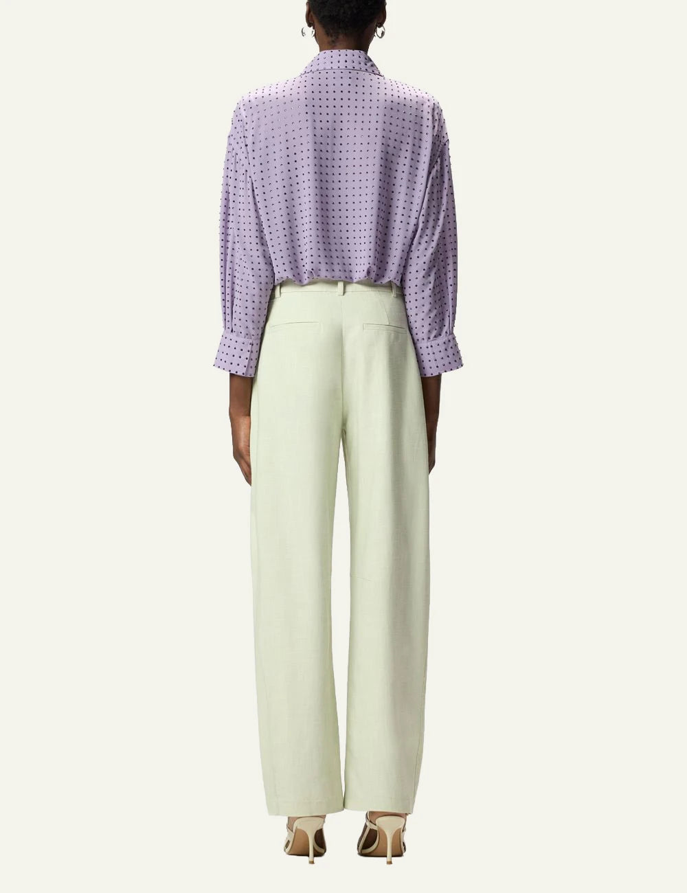 Pinko Oliva shirt lilac georgette me strass embellished back view