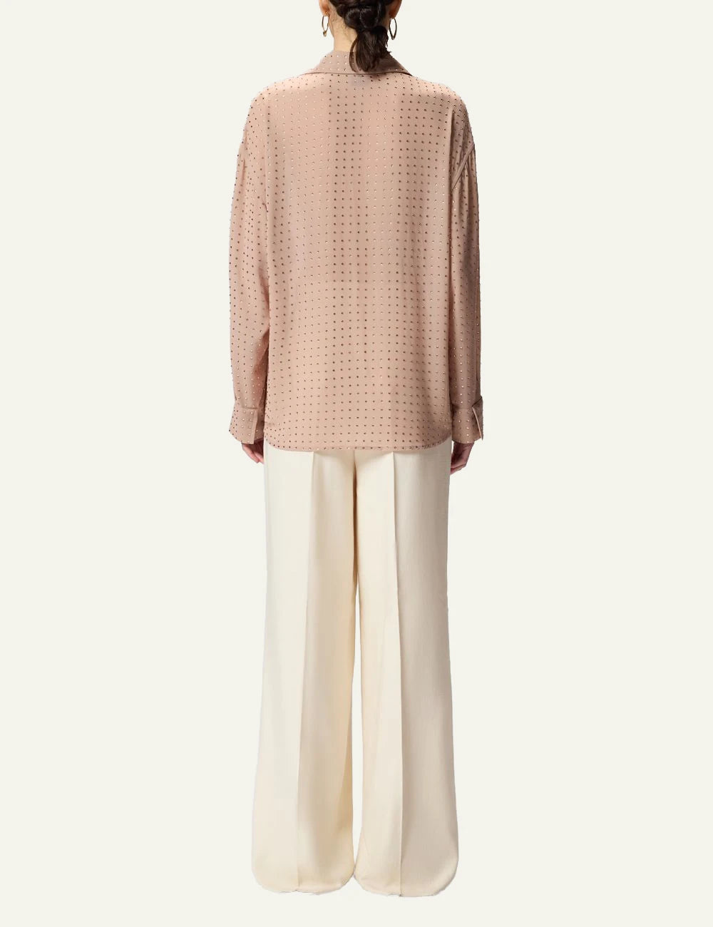 Pinko Oliva shirt Pink georgette me strass embellished back view