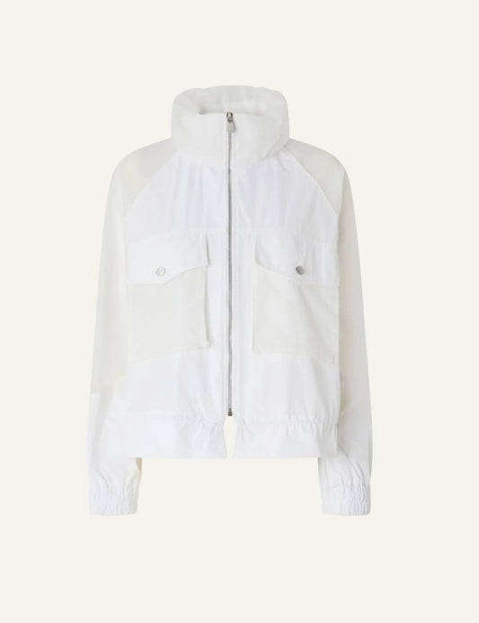 Pinko Beth bomber jacket white technical fabric front view