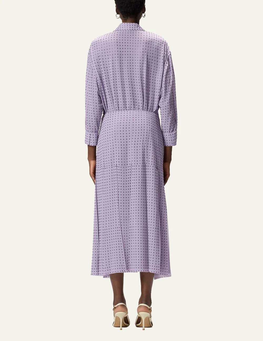 Pinko Rucola skirt lilac midi me strass embellished back view