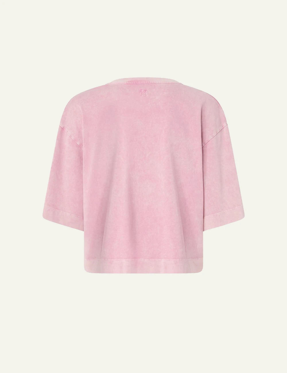Pinko Suzanna cropped t-shirt pink marble effect back view