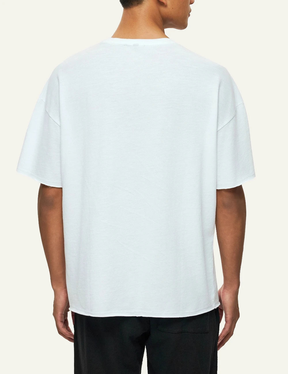 khaki piquet polo t shirt short sleeves classic collar back model view