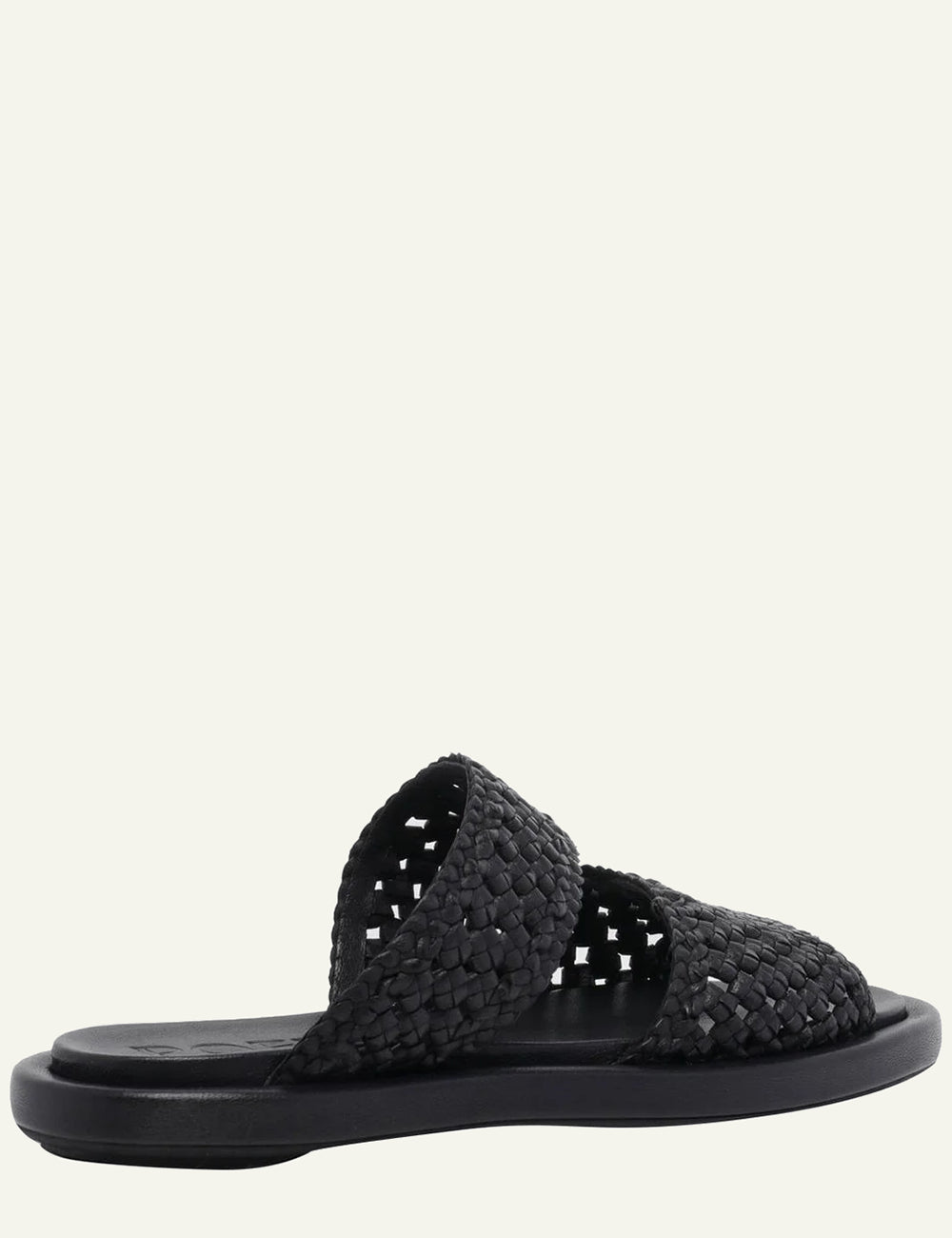 Poeve woven sandals black slip-on back view
