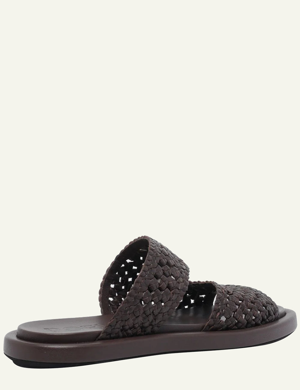 Poeve woven sandals espresso brown slip-on back view