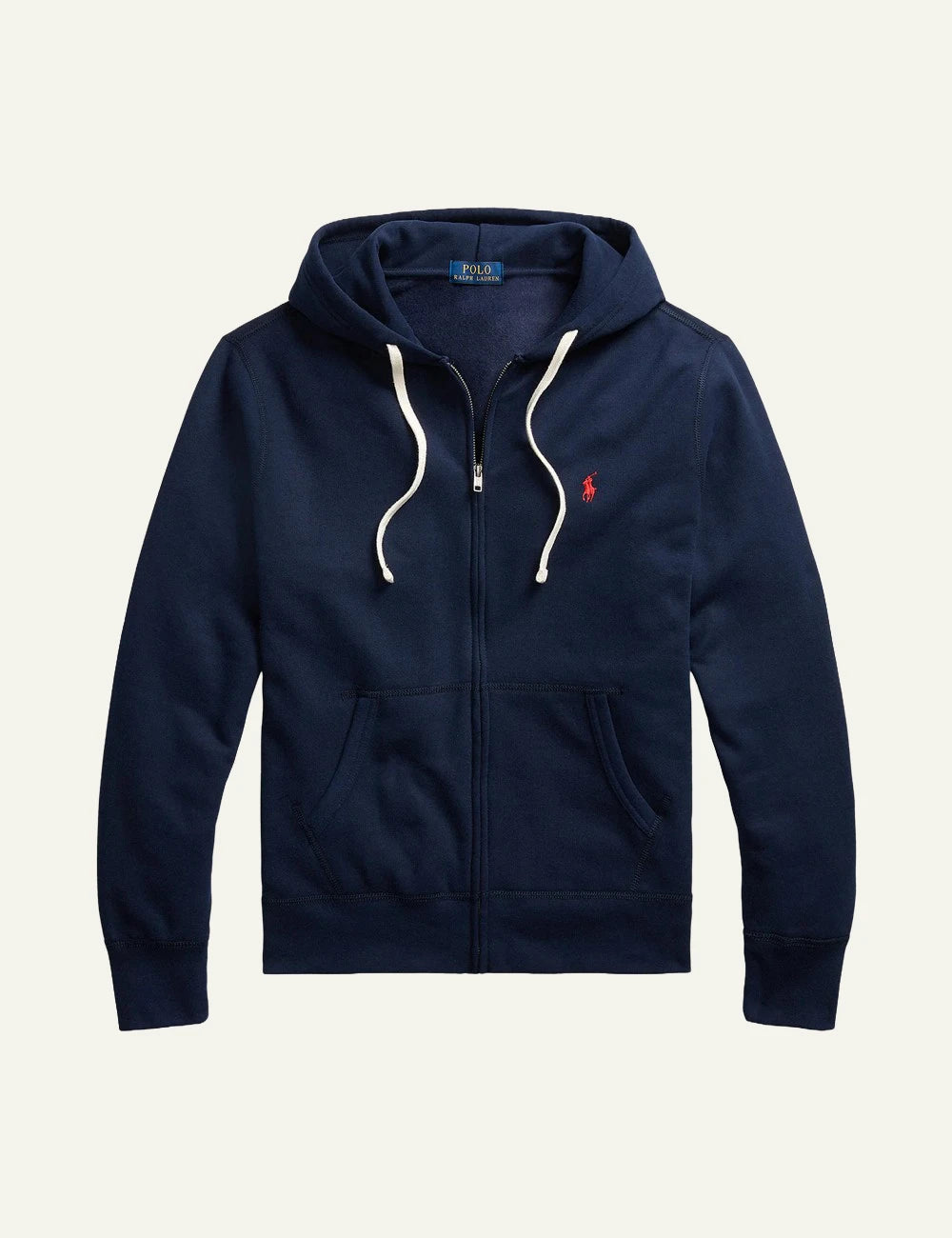 Polo Ralph Lauren navy zip hoodie me red pony logo front view