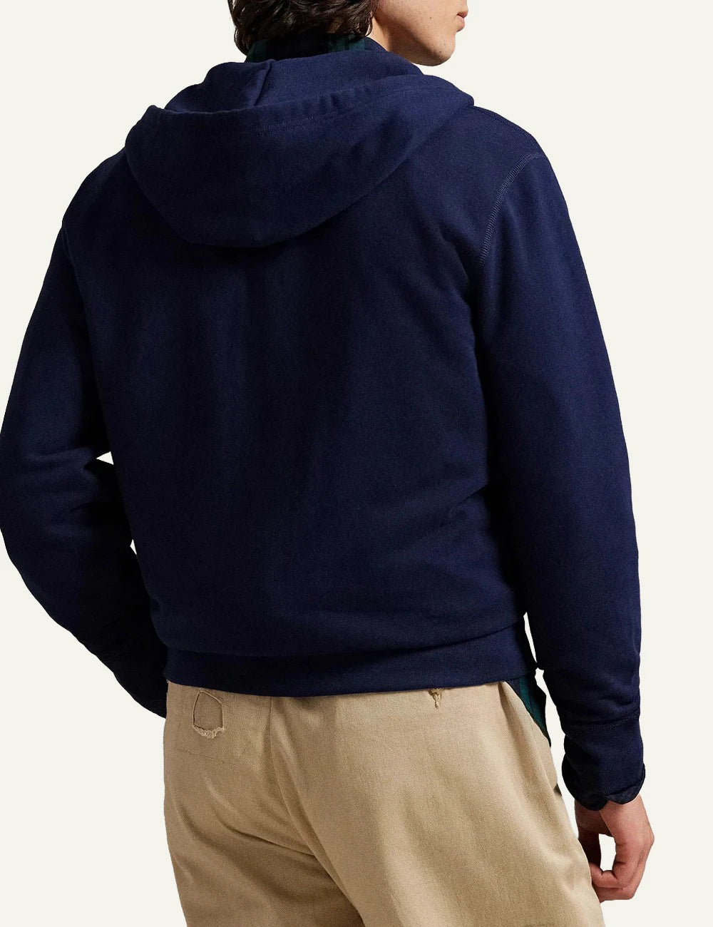 Polo Ralph Lauren navy zip hoodie me red pony logo back view