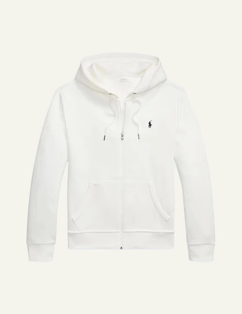 Polo Ralph Lauren white zip hoodie me embroidered pony logo front view