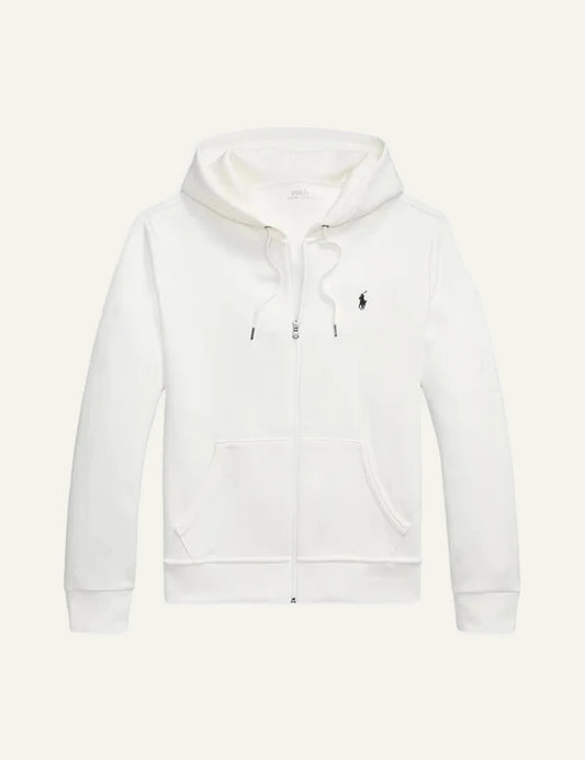 Polo Ralph Lauren white zip hoodie me embroidered pony logo front view