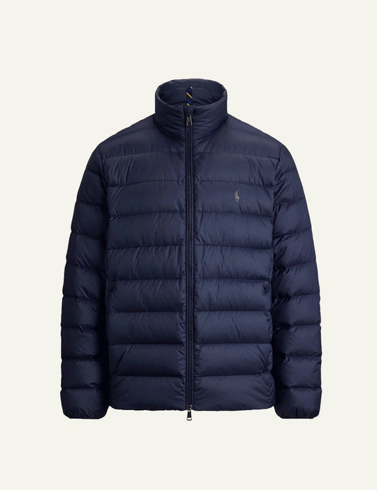 Men's Polo Ralph Lauren dark blue quilted down jacket with embroidered Pony logo