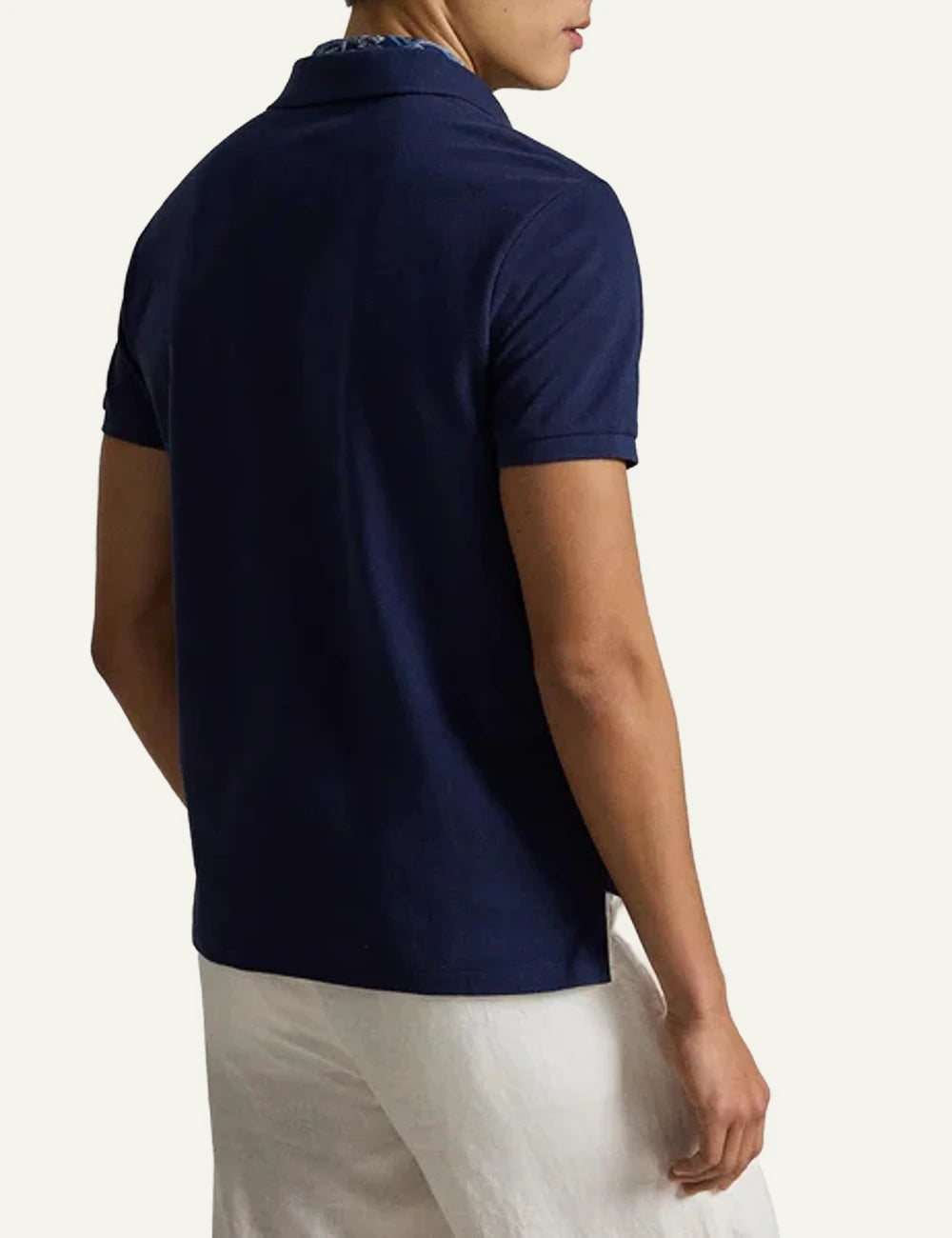 Polo Ralph Lauren navy polo shirt with Polo Bear embroidery back view