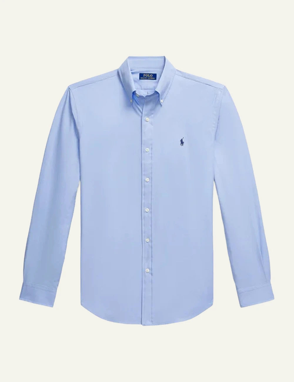 Polo Ralph Lauren light blue button down shirt front view
