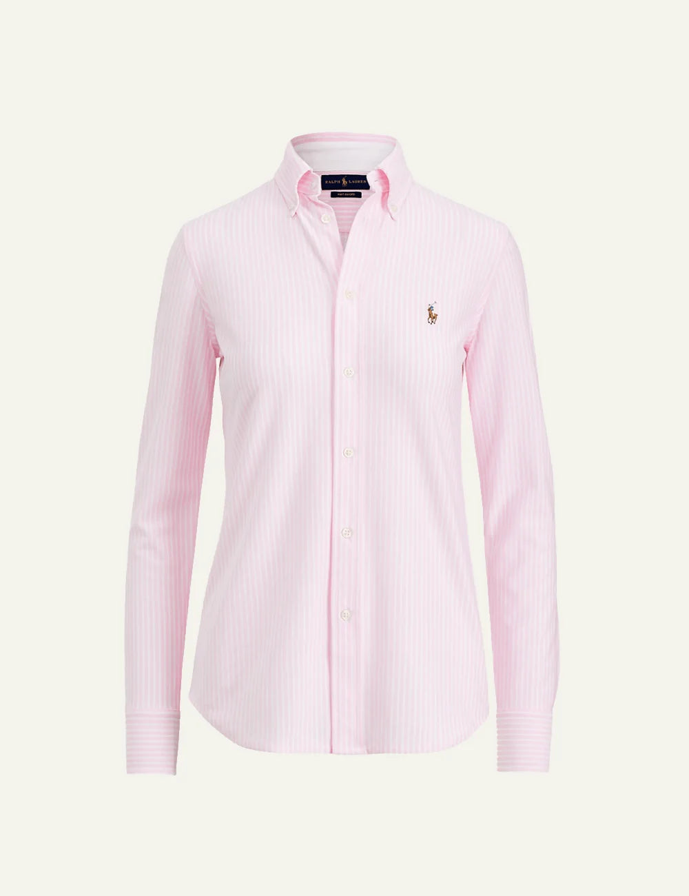 Polo Ralph Lauren women's pink and white striped Oxford shirt