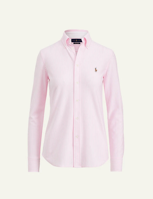 Polo Ralph Lauren women's pink and white striped Oxford shirt