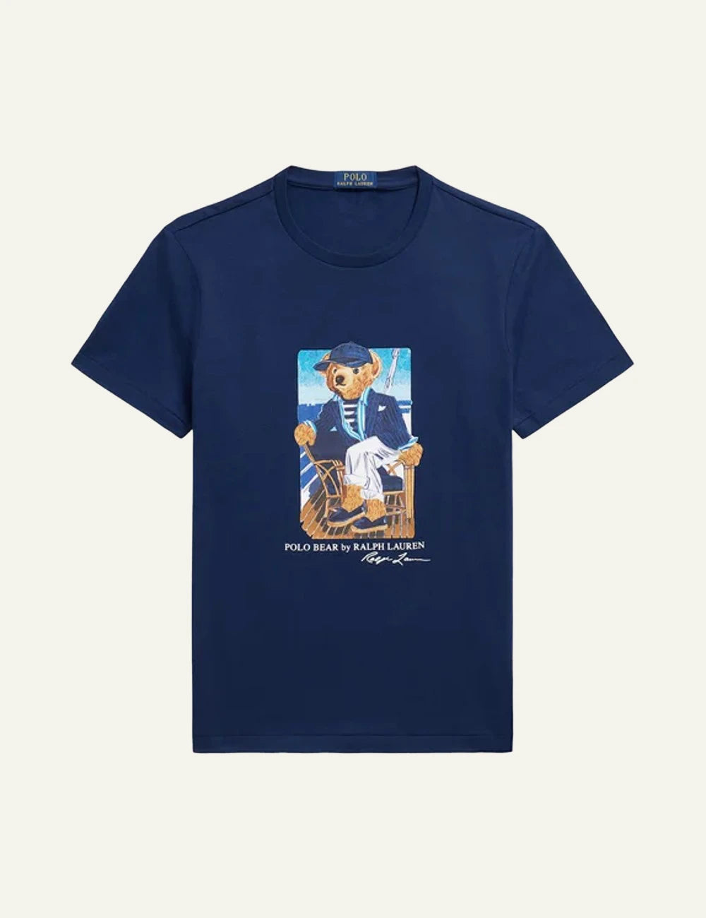 Polo Ralph Lauren navy t-shirt with Polo Bear graphic front view