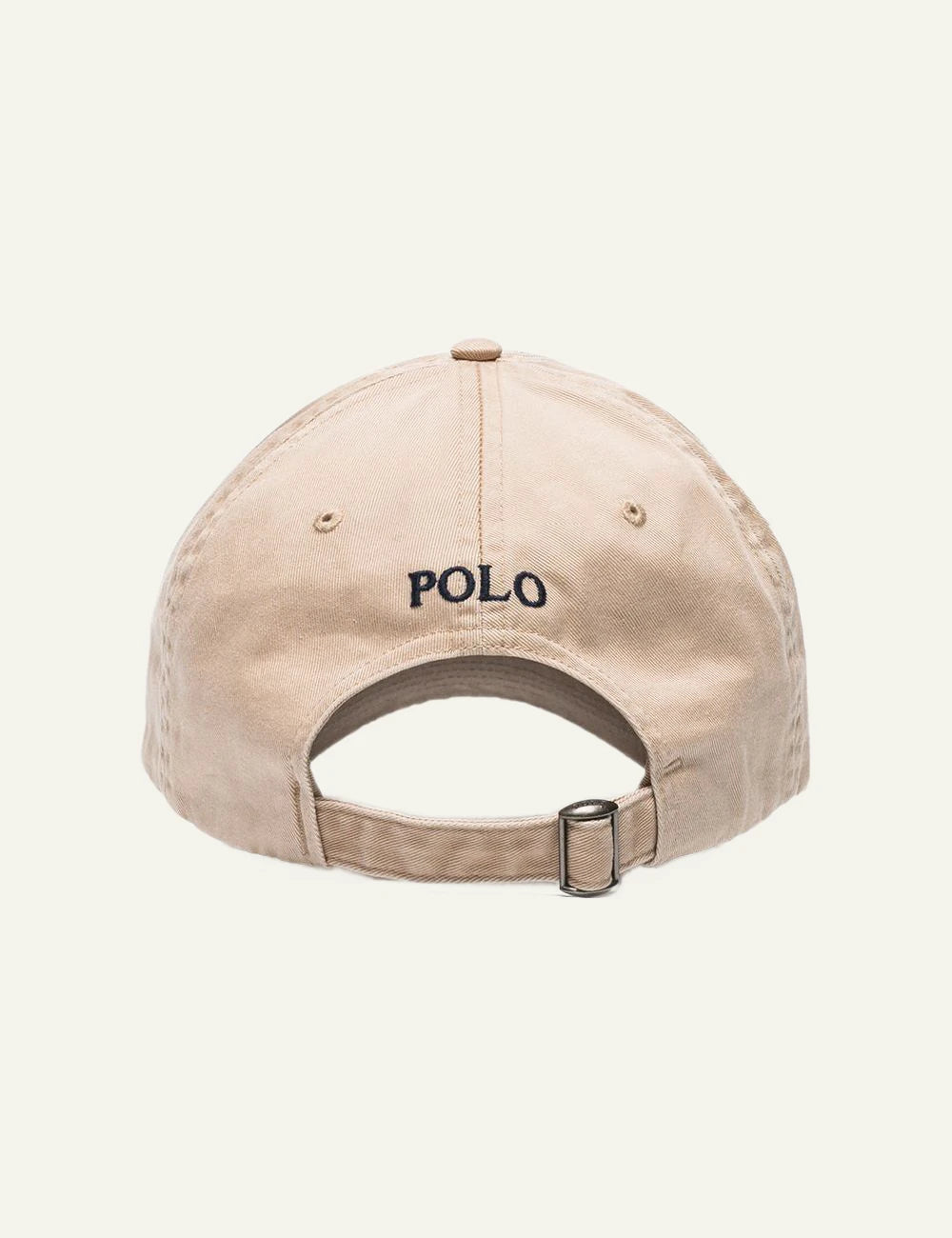 Polo Ralph Lauren beige cap with navy Big Pony logo back view