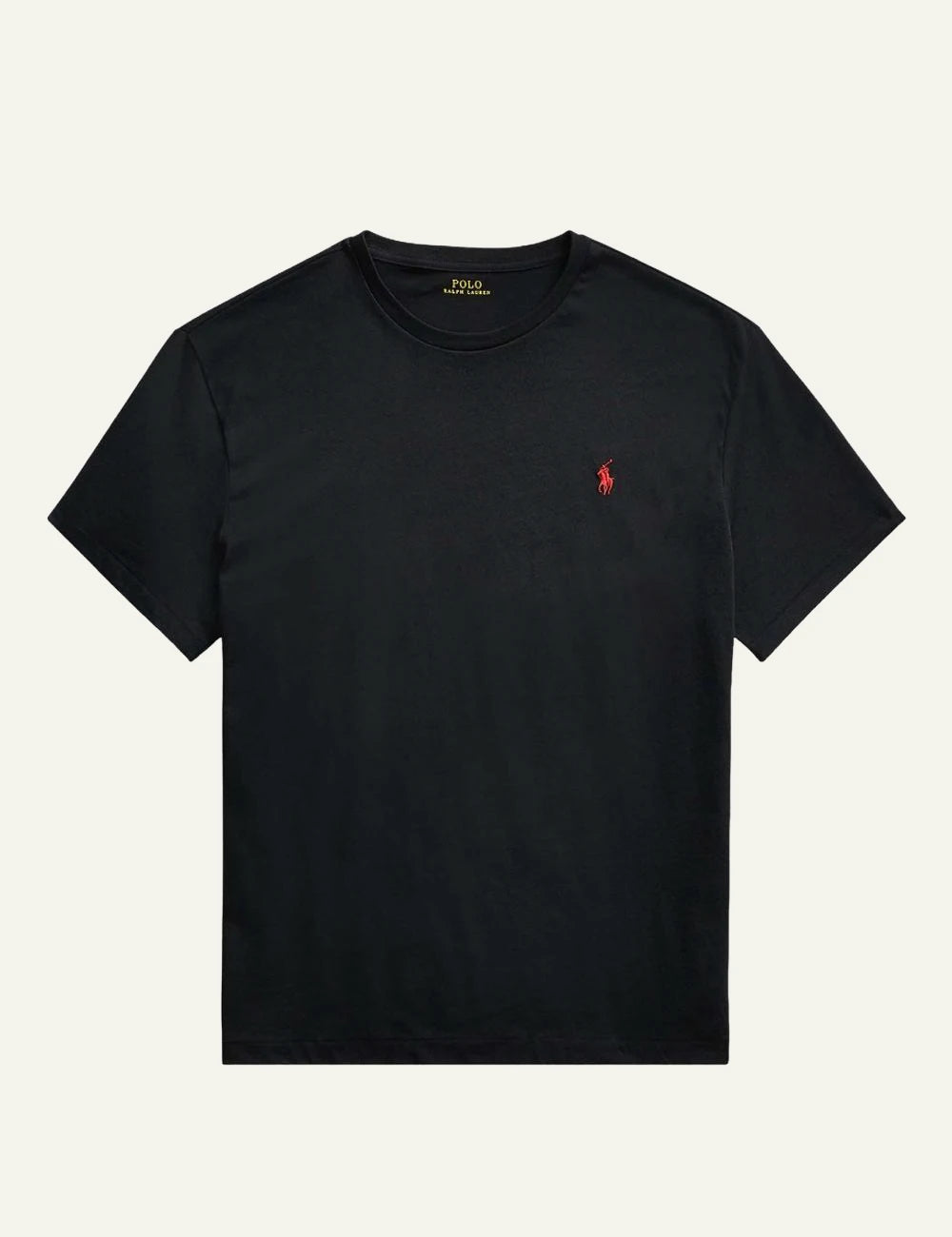 Polo Ralph Lauren black custom slim fit T-shirt me red pony logo front view