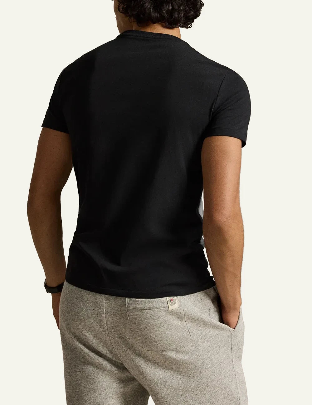 Polo Ralph Lauren black slim fit T-shirt me gold pony logo back view