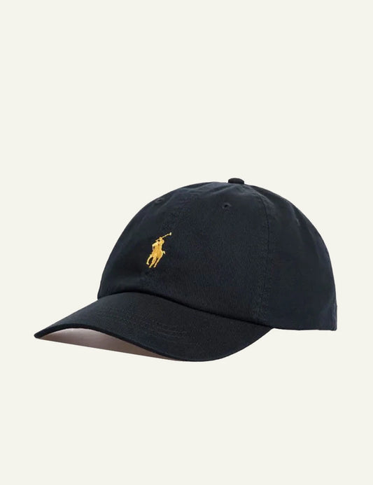Polo Ralph Lauren mavro cap me gold pony logo side view