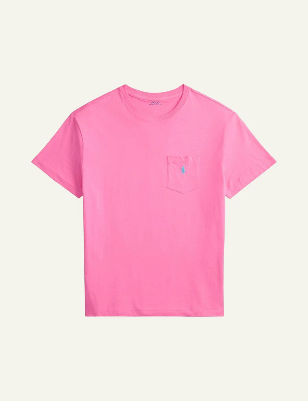 Polo Ralph Lauren custom slim fit t-shirt roz me tsepaki kai pony logo front flat view