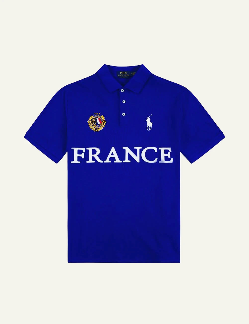 Polo Ralph Lauren France polo shirt royal blue with Big Pony front view