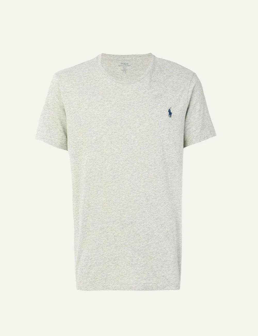 Polo Ralph Lauren grey melange custom fit T-shirt me navy pony logo front view