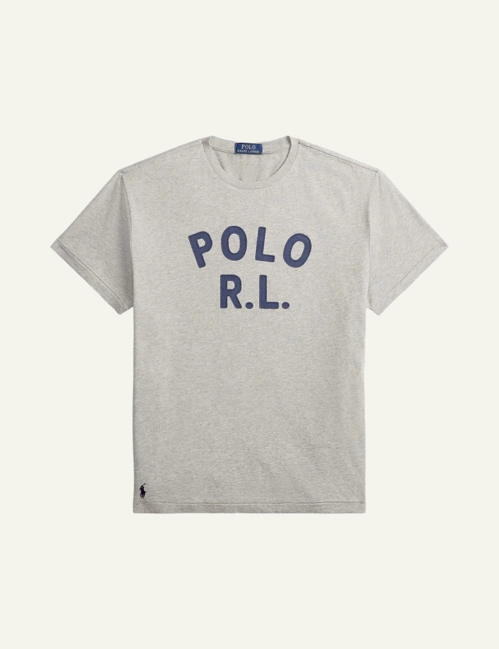 Polo Ralph Lauren grey melange t-shirt with POLO R.L. logo front view