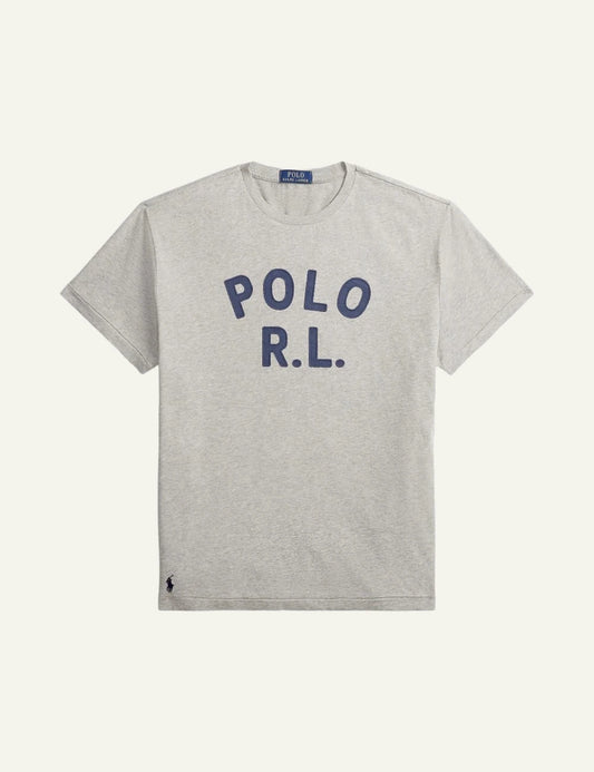 Polo Ralph Lauren grey melange t-shirt with POLO R.L. logo front view