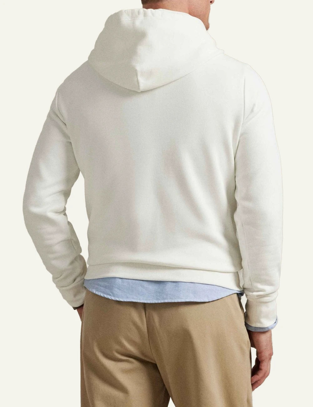Polo Ralph Lauren hoodie white me logo kai pony embroidery chest back view
