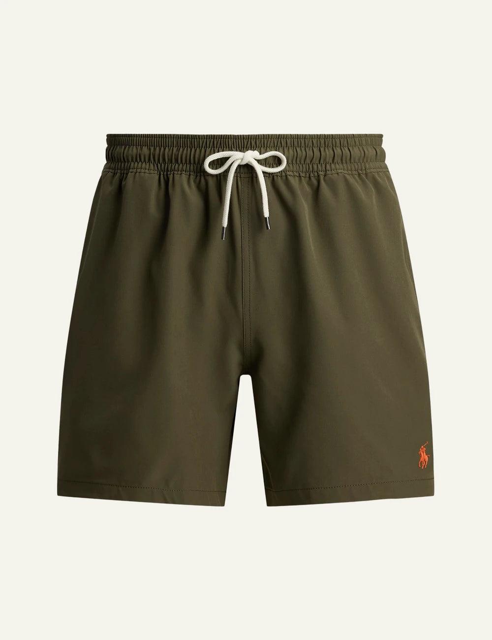 polo ralph lauren khaki swim shorts classic fit pony logo front view