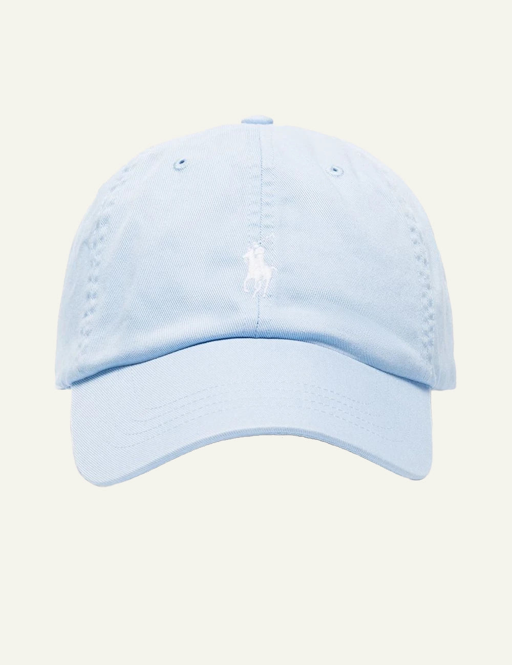 Polo Ralph Lauren light blue cap with POLO embroidery front view
