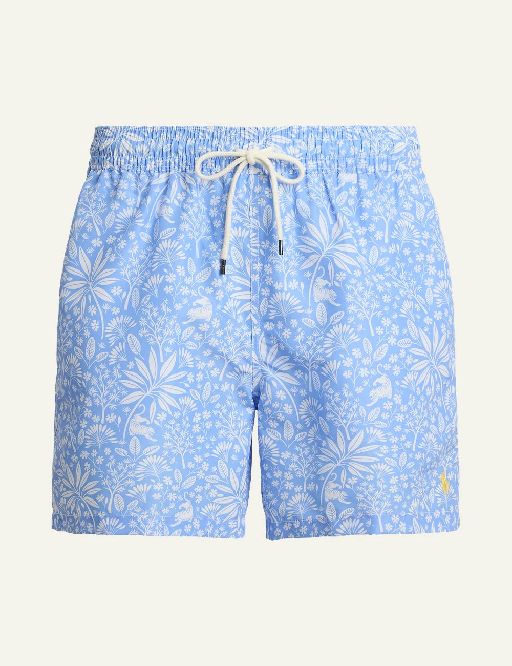 polo ralph lauren light blue swim shorts floral tropical print classic fit front view