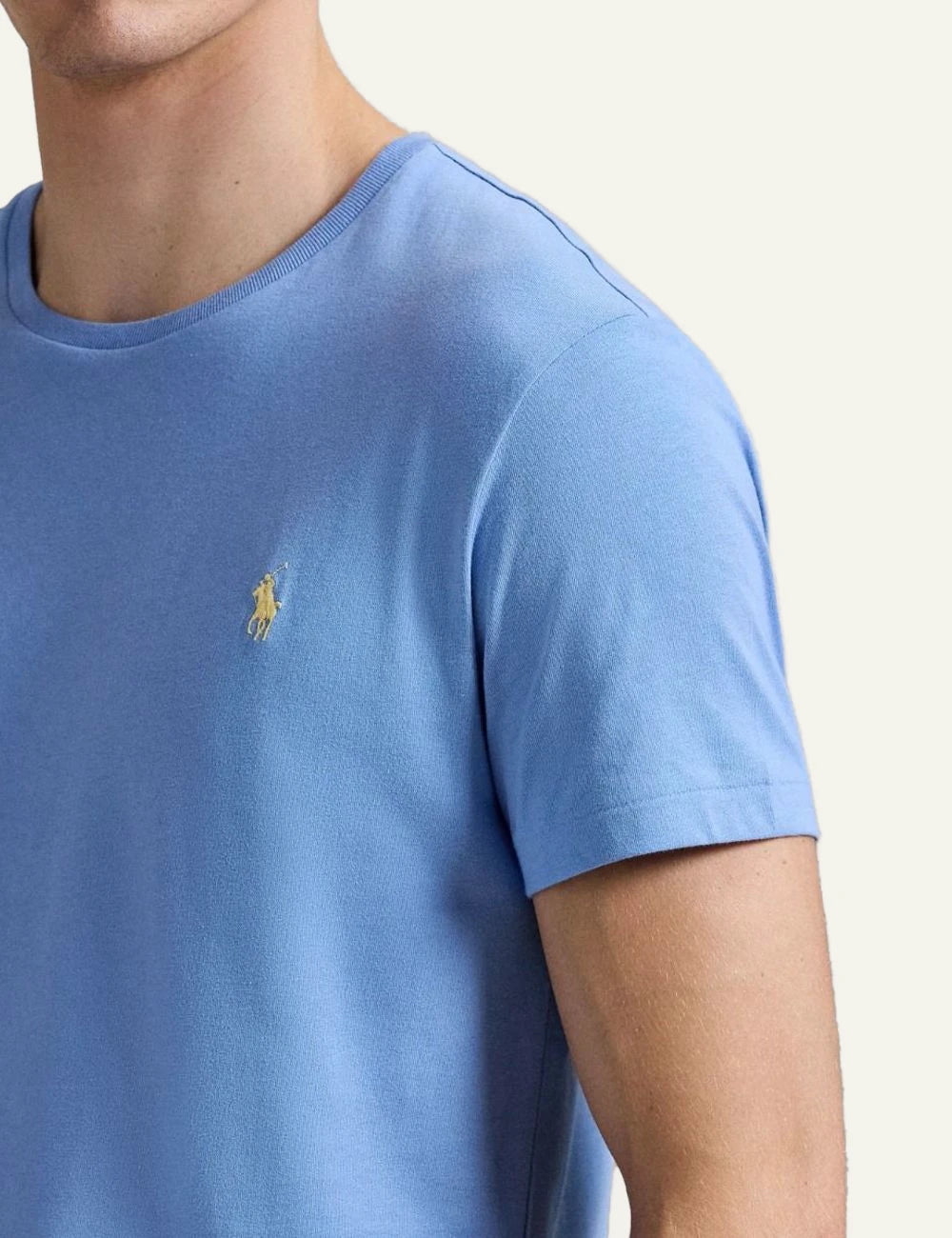 Polo Ralph Lauren light blue T-shirt with small yellow Big Pony logo view
