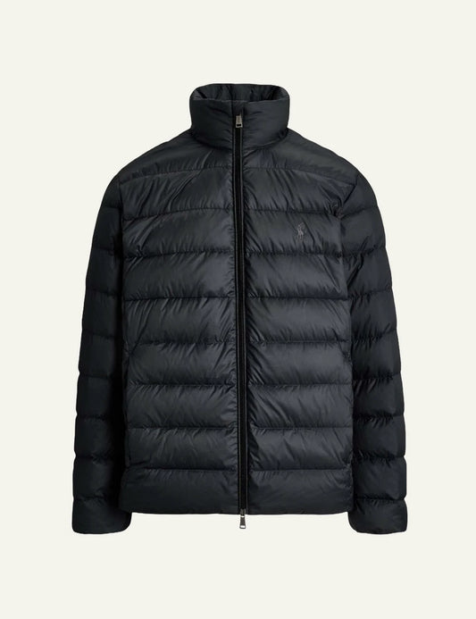 Men's Polo Ralph Lauren black quilted down jacket with embroidered Pony logo