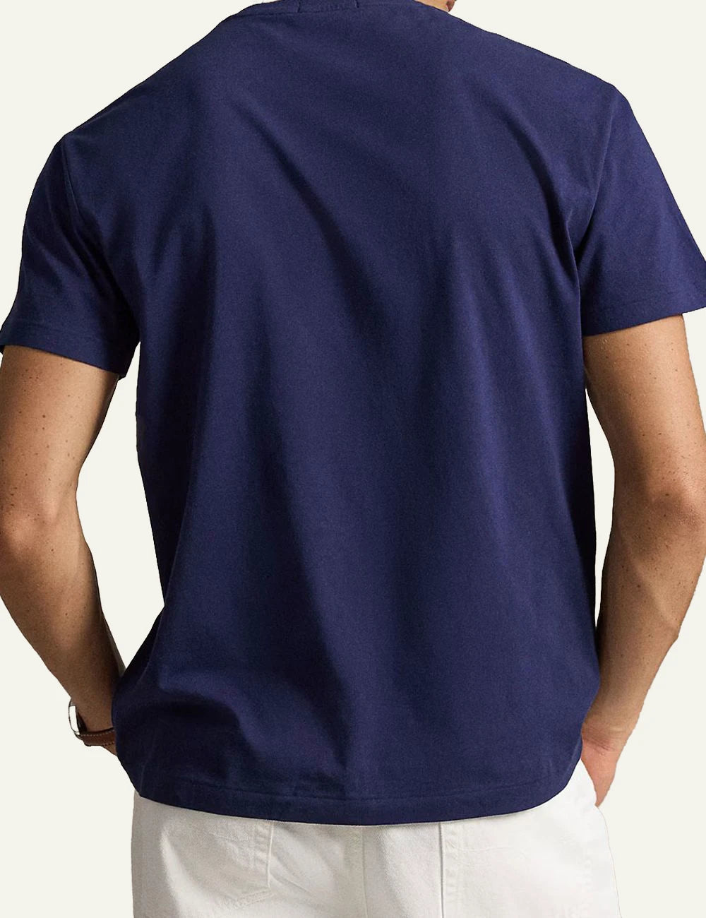 Men's Polo Ralph Lauren dark blue T-shirt with embroidered Polo Ralph Lauren New York logo back