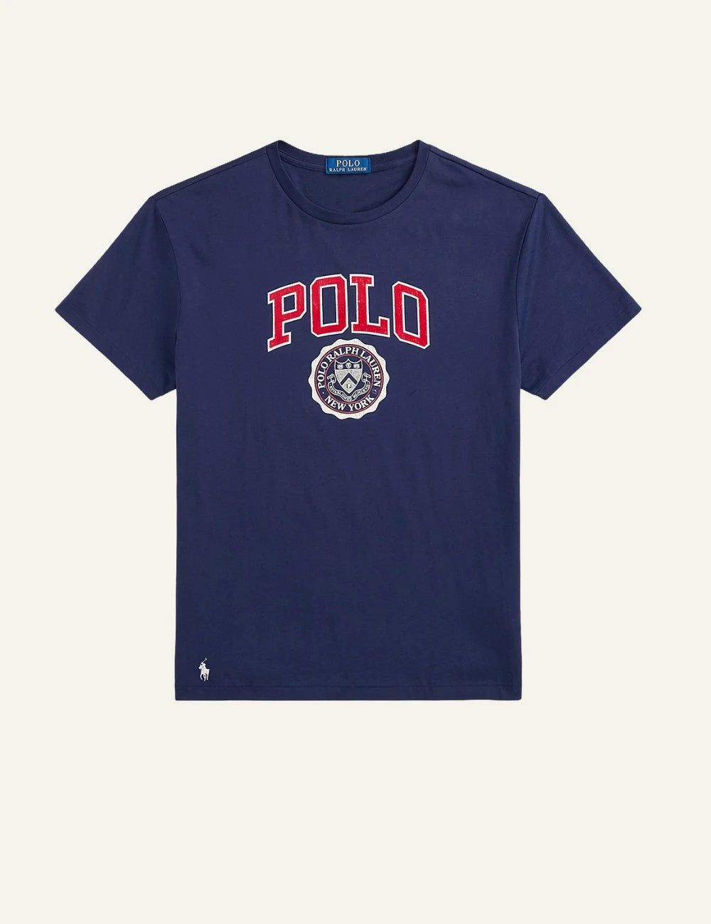Men's Polo Ralph Lauren dark blue T-shirt with embroidered Polo logo and crest