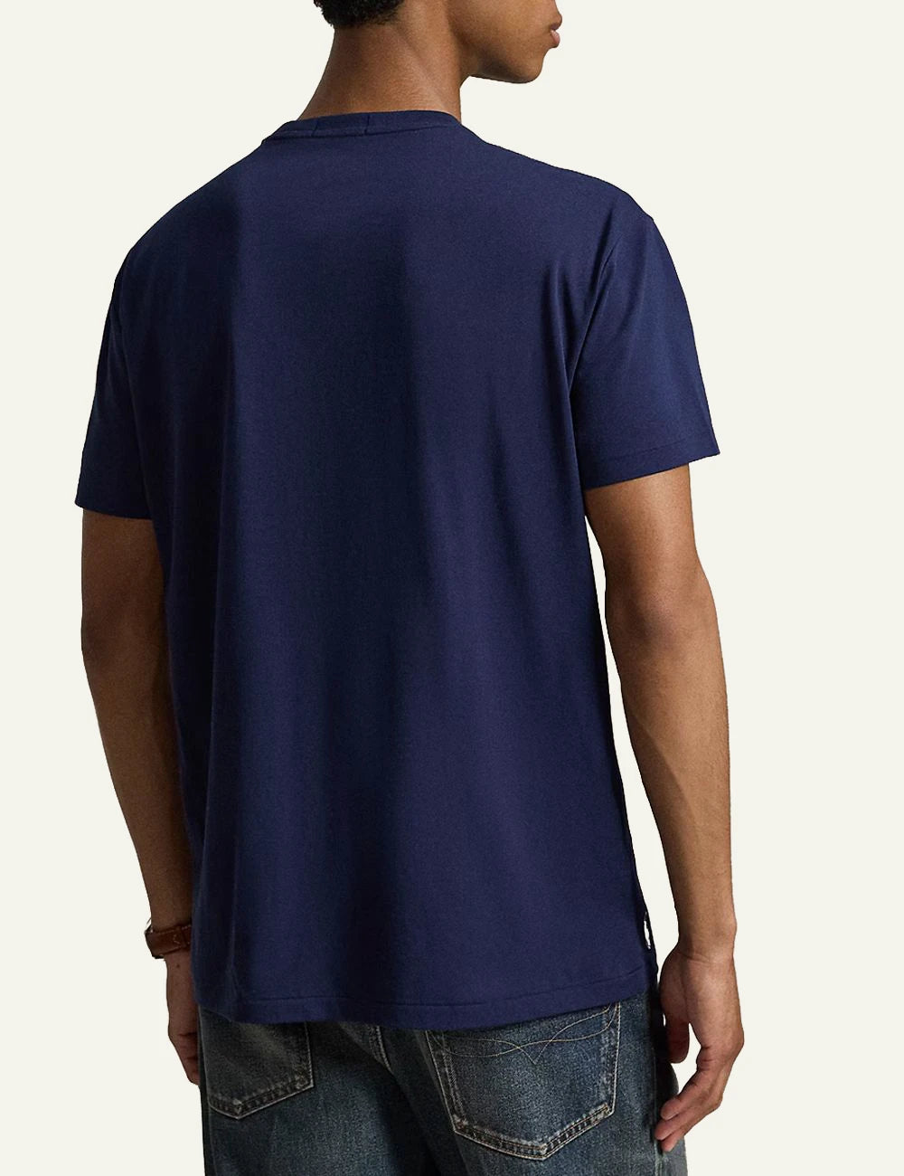 Men's Polo Ralph Lauren dark blue T-shirt with embroidered Polo logo and crest back