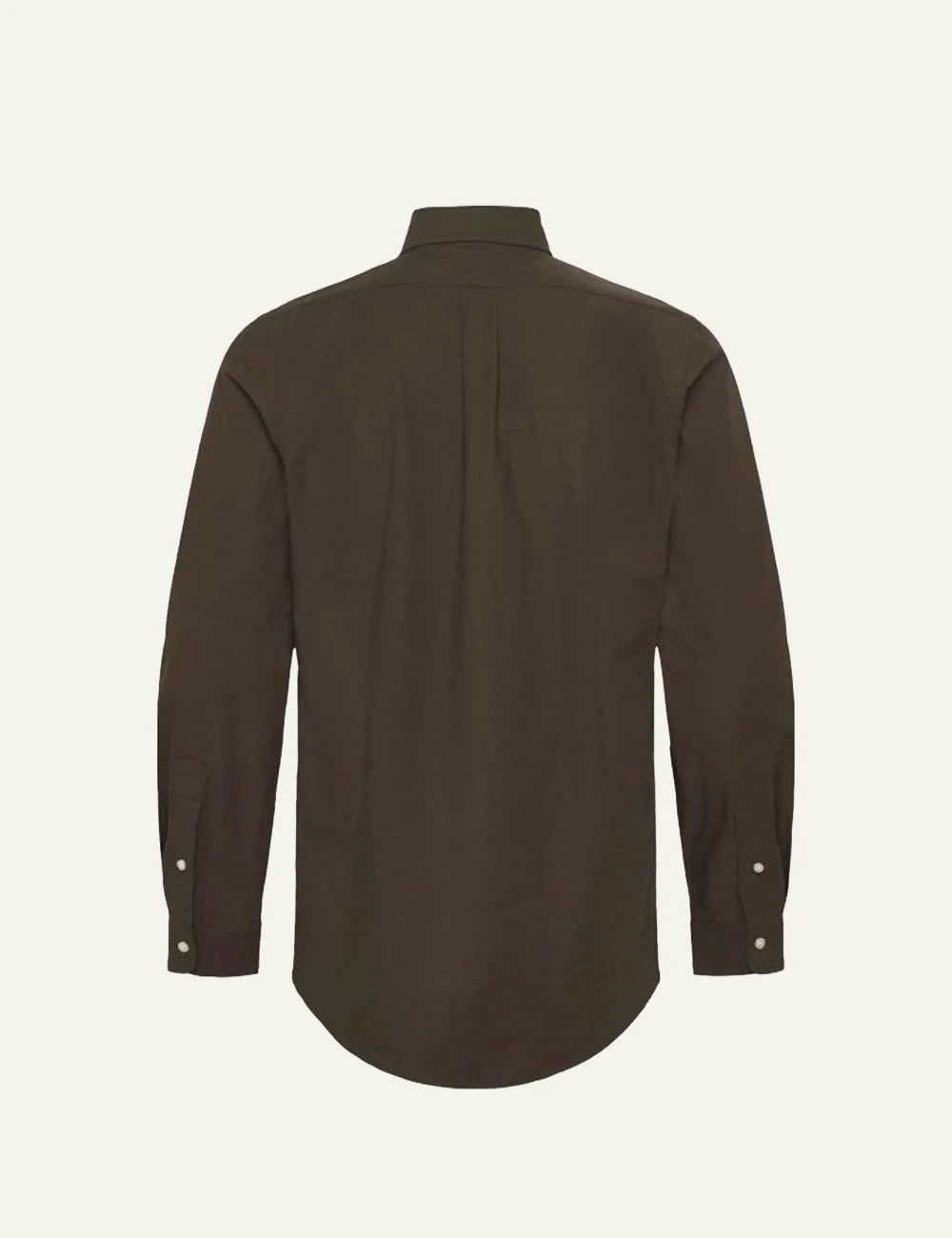 Men's Polo Ralph Lauren dark brown long sleeve shirt with embroidered Pony logo back