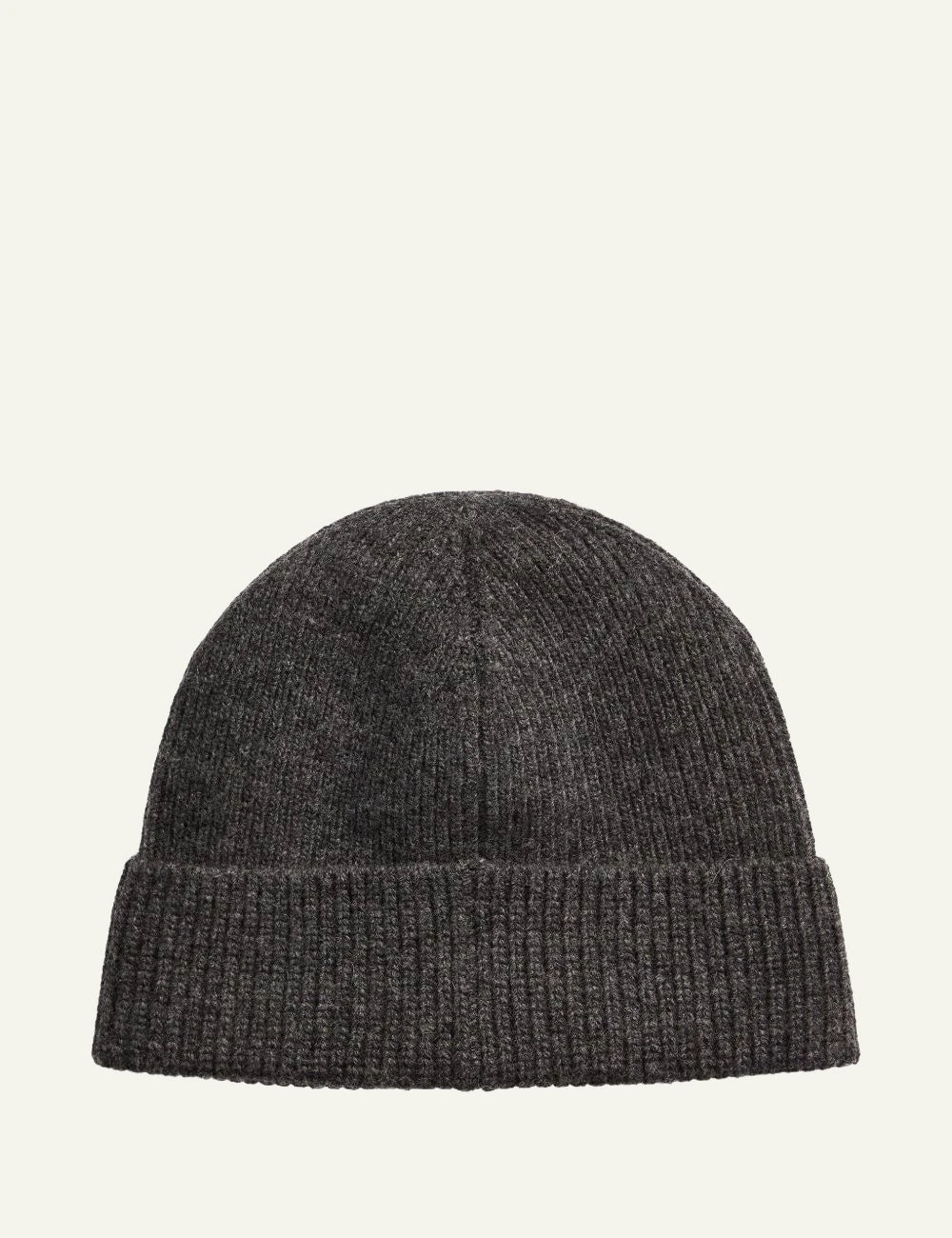 Men's Polo Ralph Lauren ribbed merino wool beanie in dark grey with embroidered Pony logo back