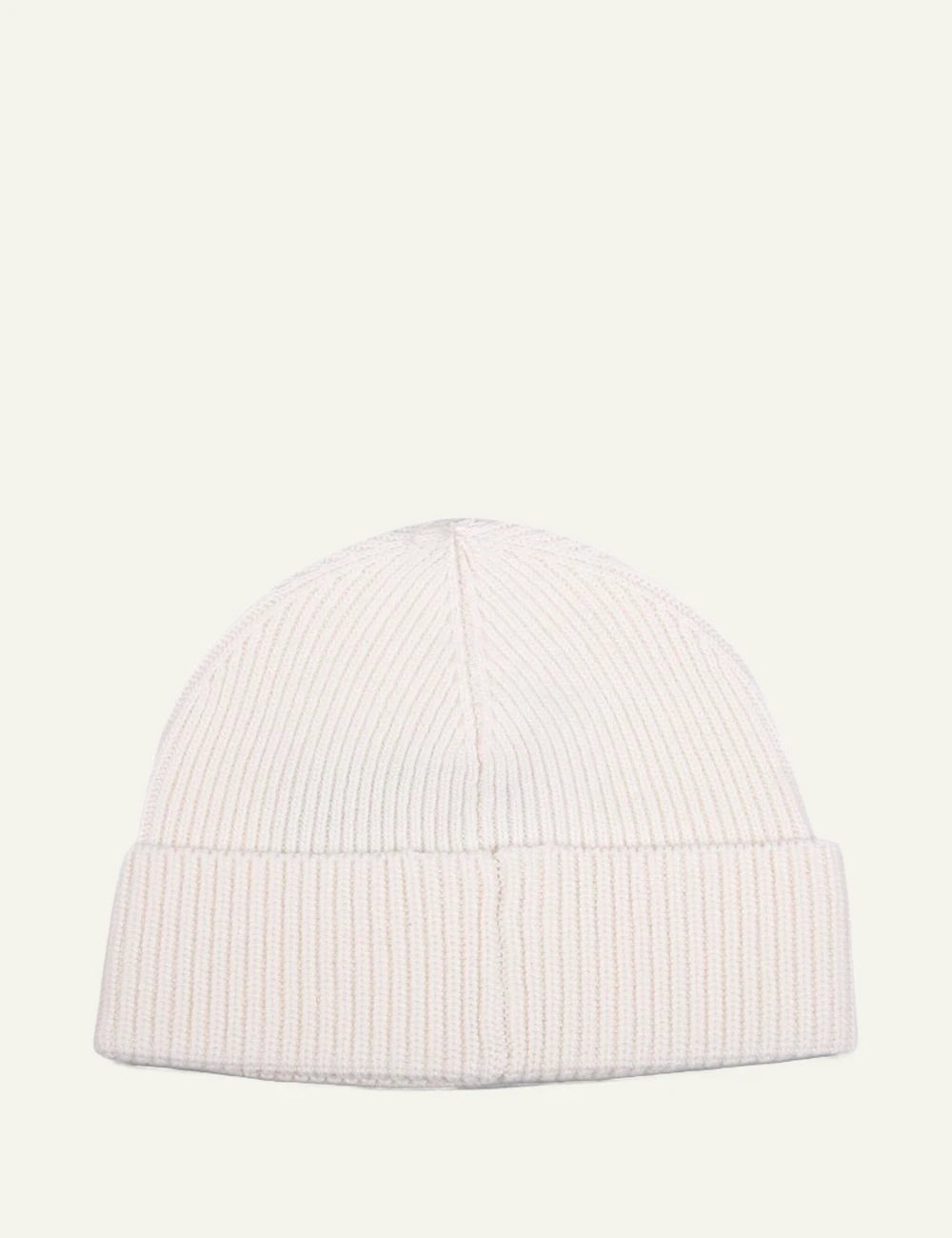 Men's Polo Ralph Lauren ribbed wool blend beanie in beige with embroidered Pony logo back