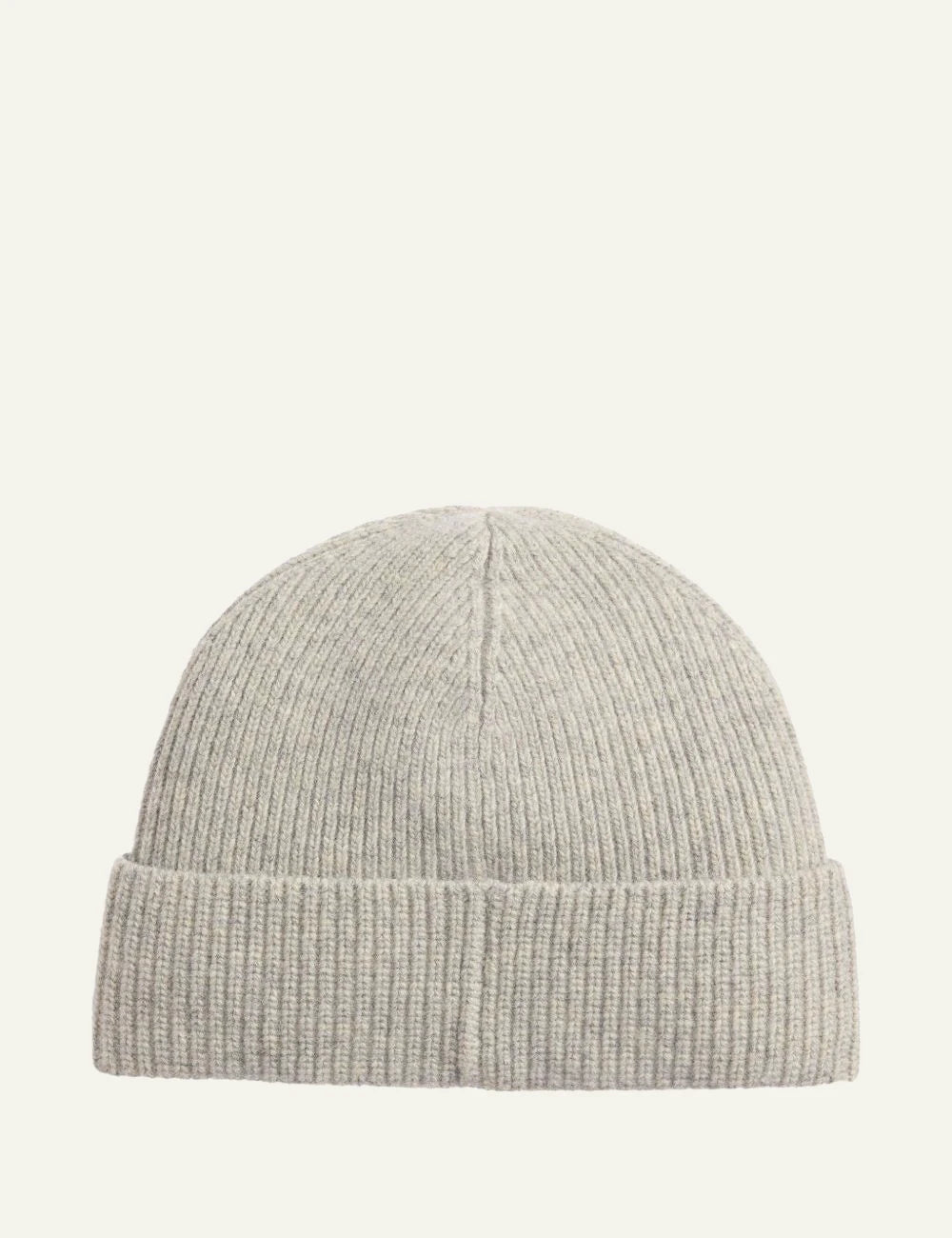 Men's Polo Ralph Lauren ribbed wool blend beanie in heather grey with embroidered Pony logo back
