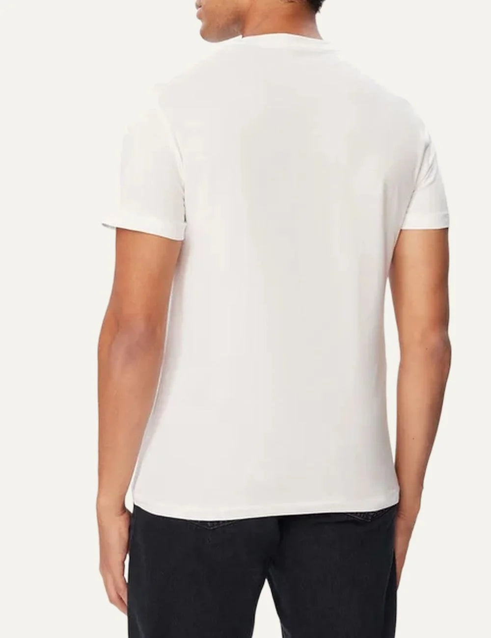 Polo Ralph Lauren men's white crewneck T-shirt with explorer Polo Bear graphic print on the front back